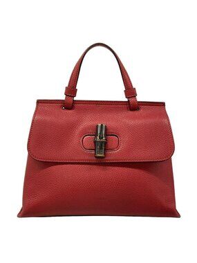 Gucci Handbag Bamboo Daily Red Leather